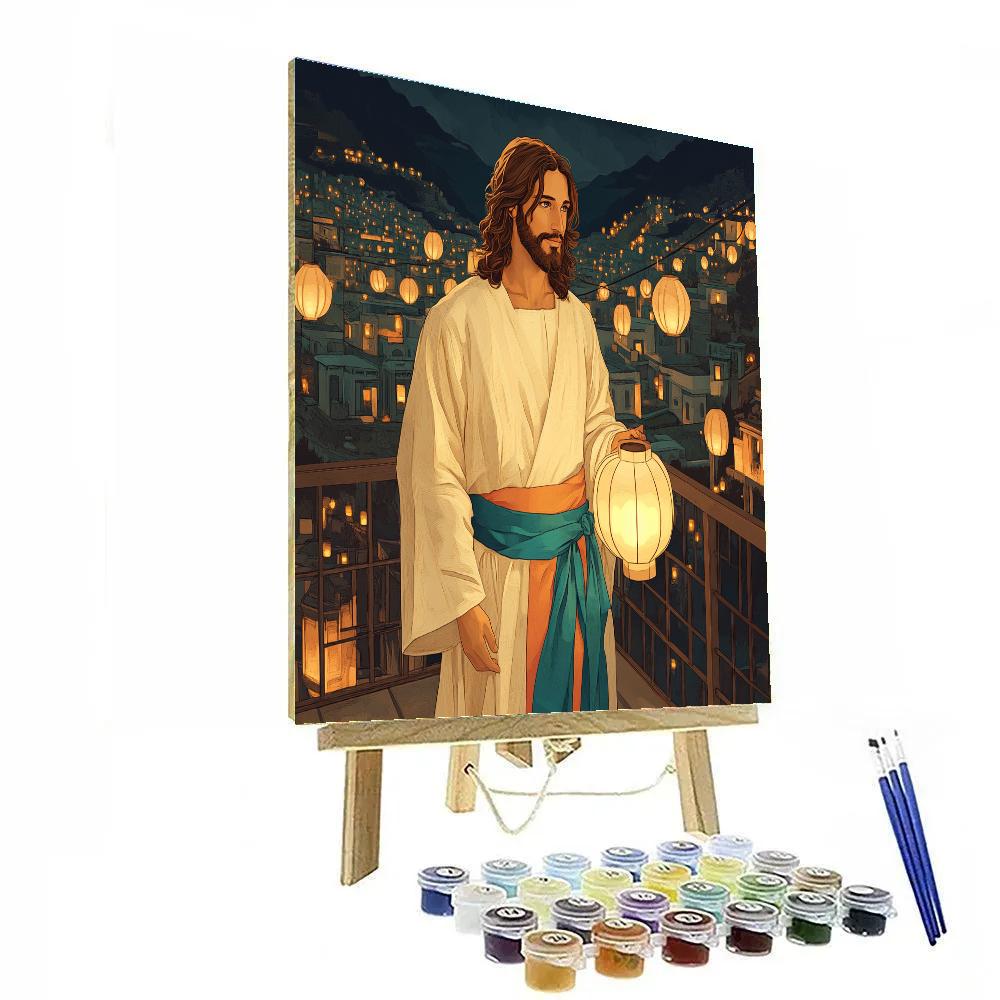 Jesus In The Paper Lantern Sky Numbered painting kits