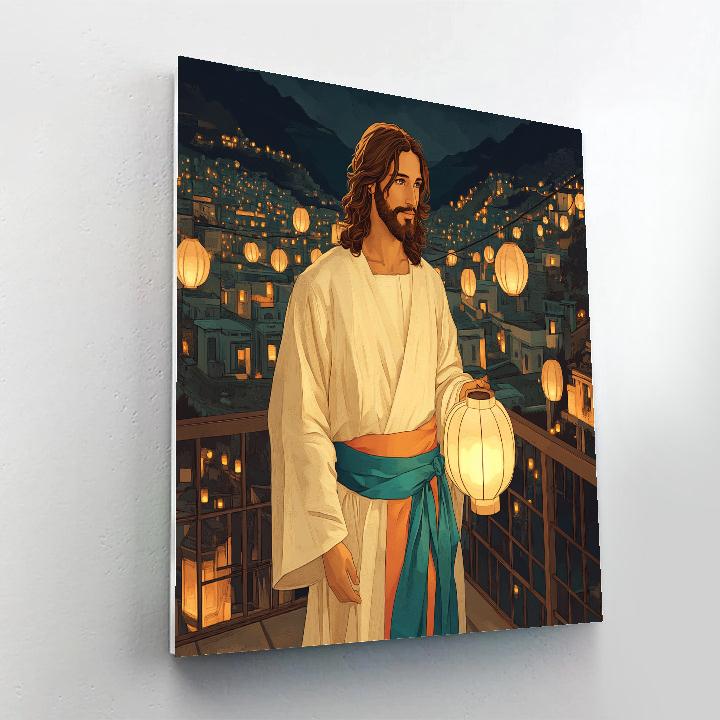 Jesus In The Paper Lantern Sky Numbered painting kits