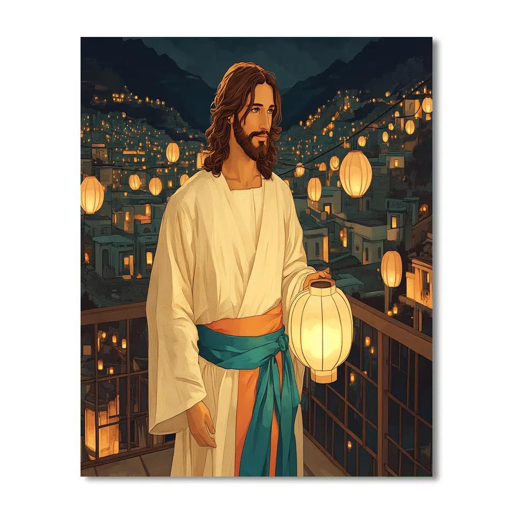 Jesus In The Paper Lantern Sky Numbered painting kits