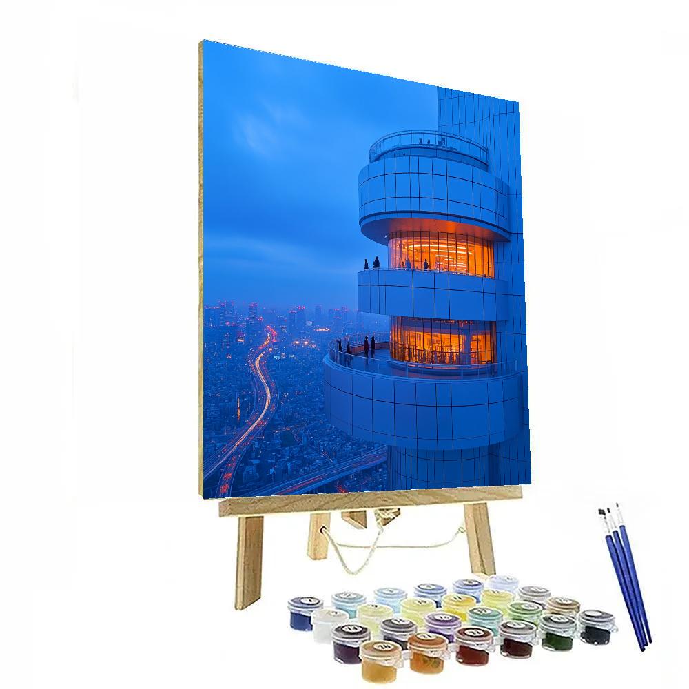 Umeda Sky Building Floating Garden Observatory Osaka Japan paint by color