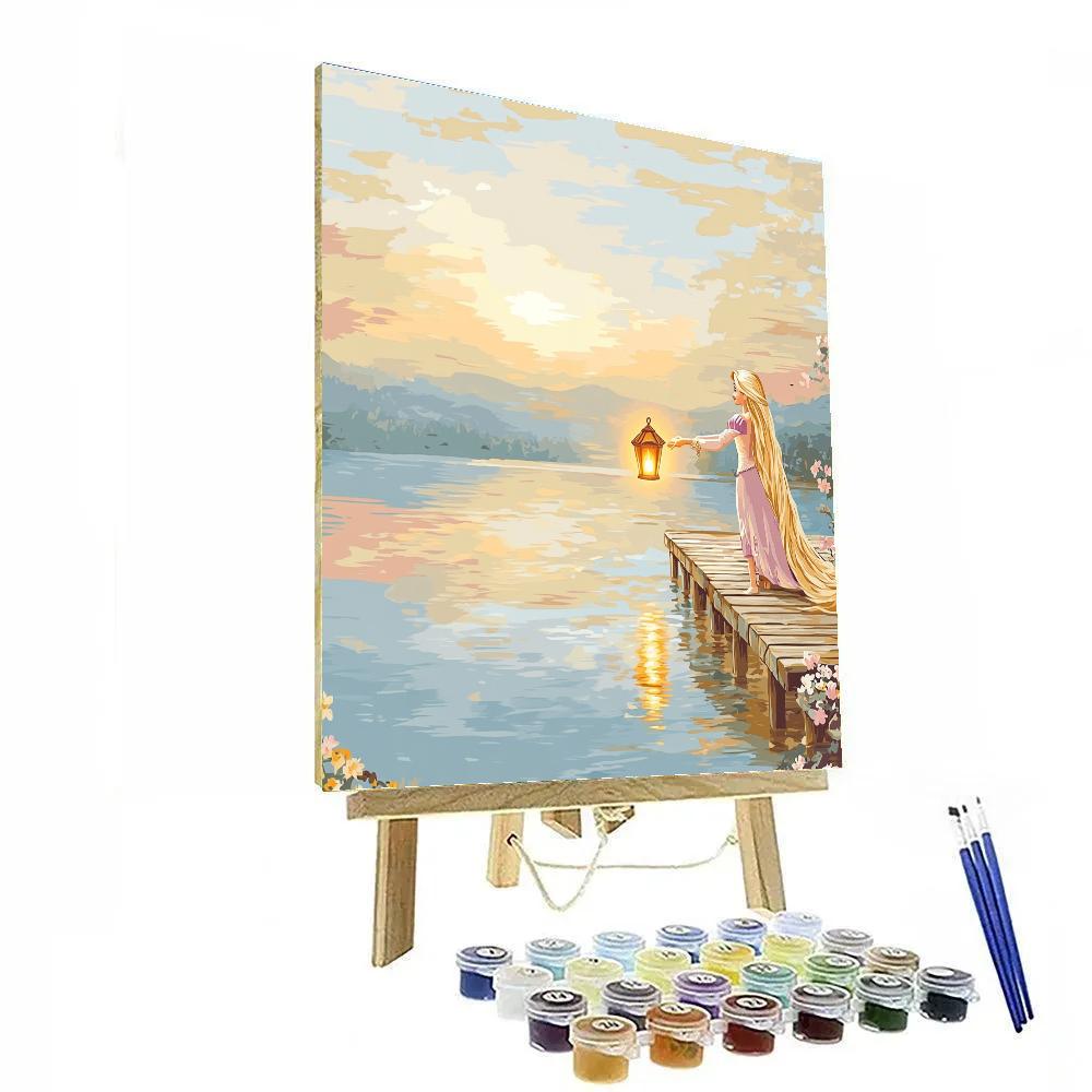 Rapunzel Floating Lantern Lake Morning Numbered painting kits