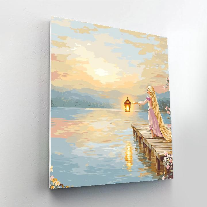 Rapunzel Floating Lantern Lake Morning Numbered painting kits