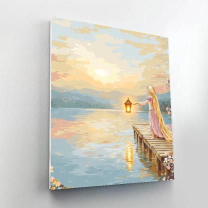Rapunzel Floating Lantern Lake Morning Numbered painting kits