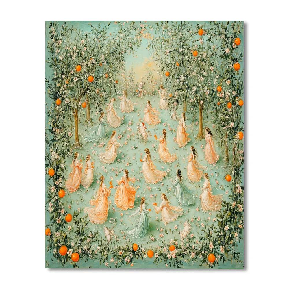 Sandro Botticelli Inspired Mythic Spring Festival In A Garden DIY paint by numbers
