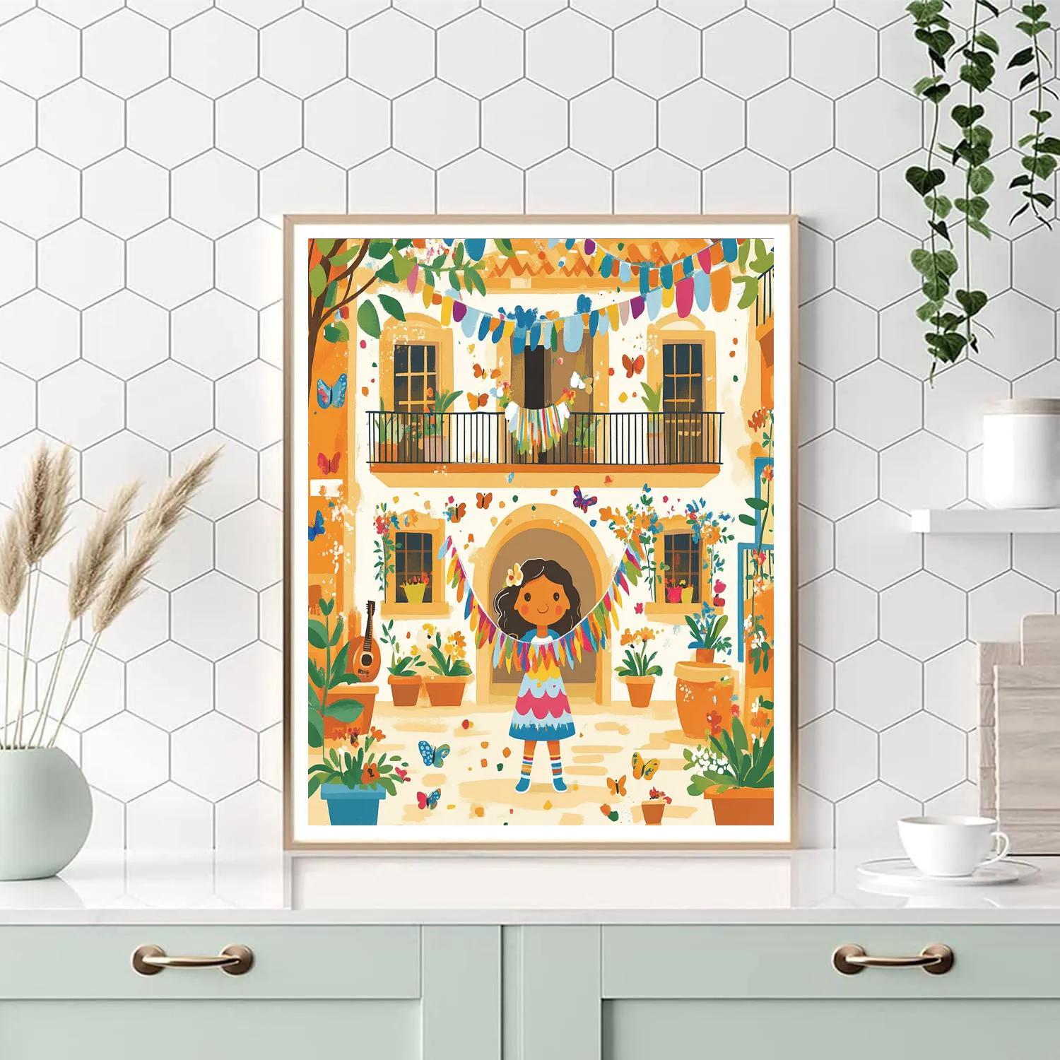 Mirabel Madrigal Rainbow Courtyard Celebration painting number kit