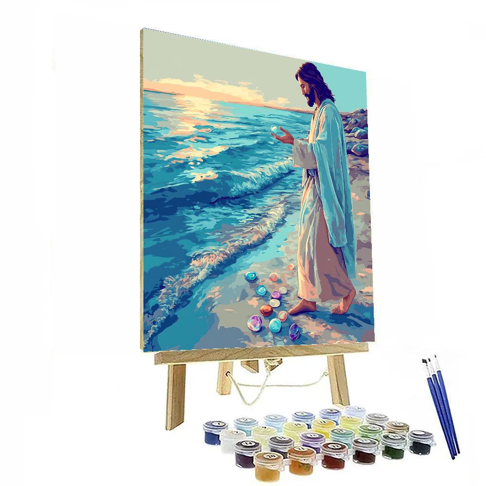 Jesus And The Sea Glass Shore DIY paint by numbers