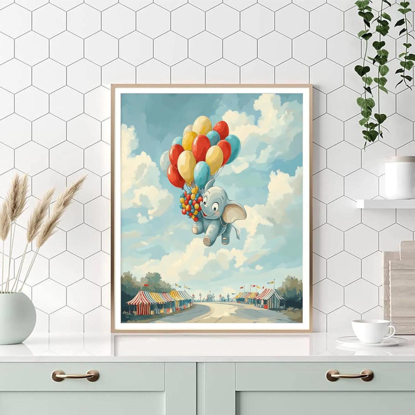 Dumbo Cloud Balloon Parade Painting by numbers kit
