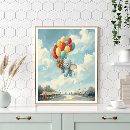 Dumbo Cloud Balloon Parade Painting by numbers kit