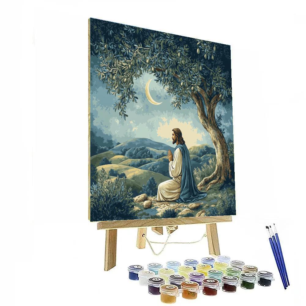 Olive Grove Prayer With Jesus paint by number