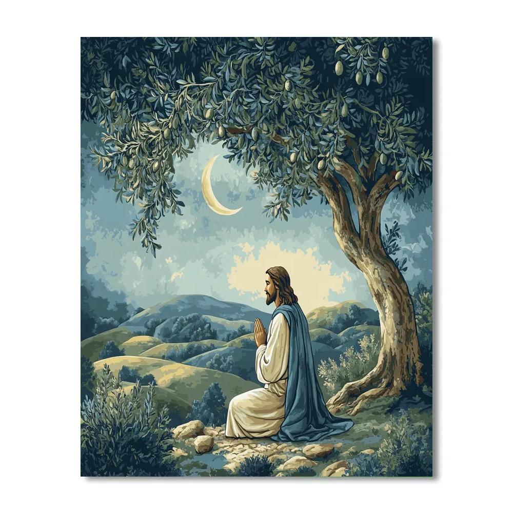 Olive Grove Prayer With Jesus paint by number