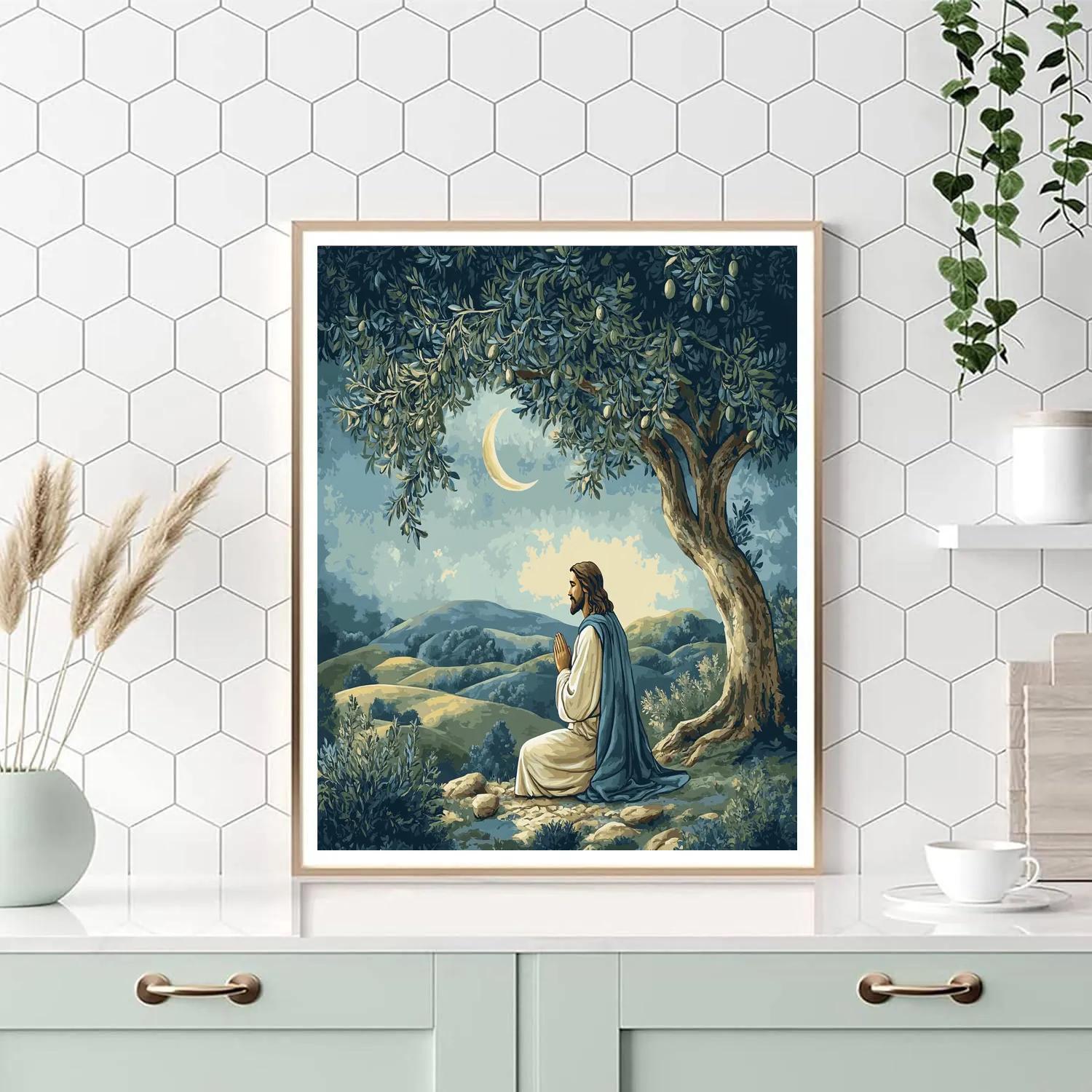 Olive Grove Prayer With Jesus paint by number