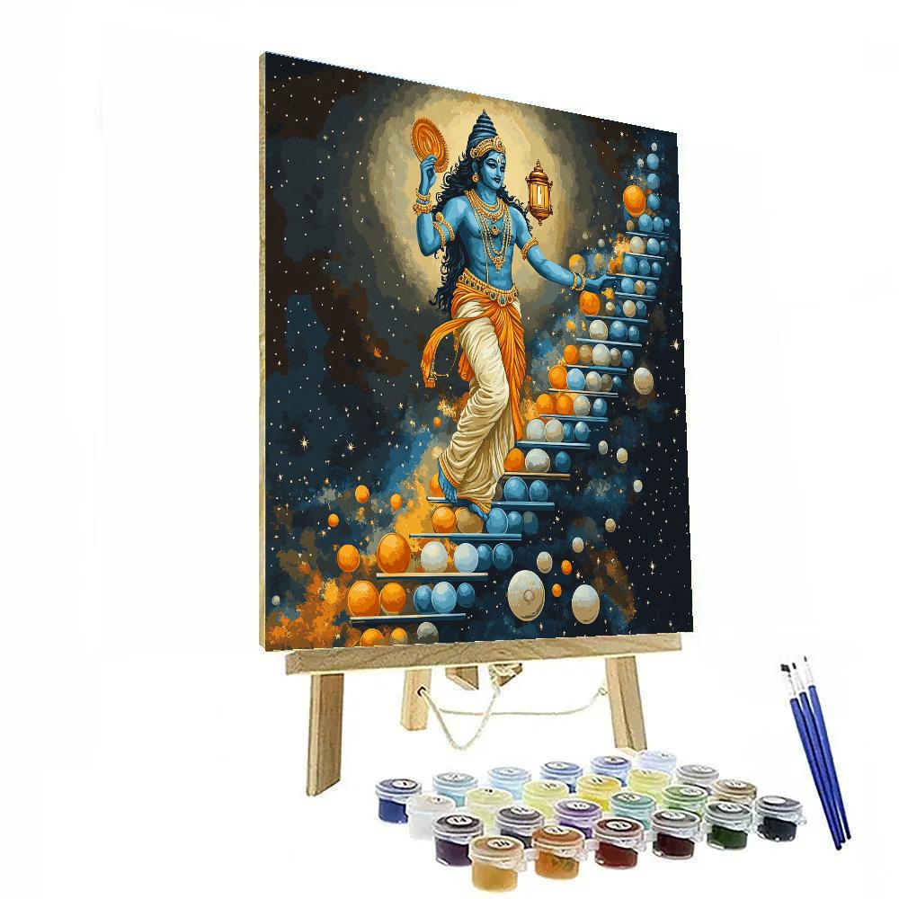 Vishnu On The Stairway Of Planets Paint by numbers kits