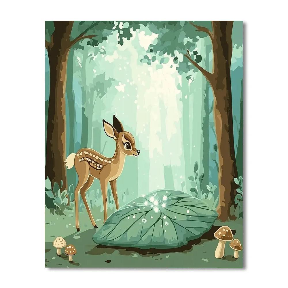 Bambi Forest Dewdrop Morning paint by number