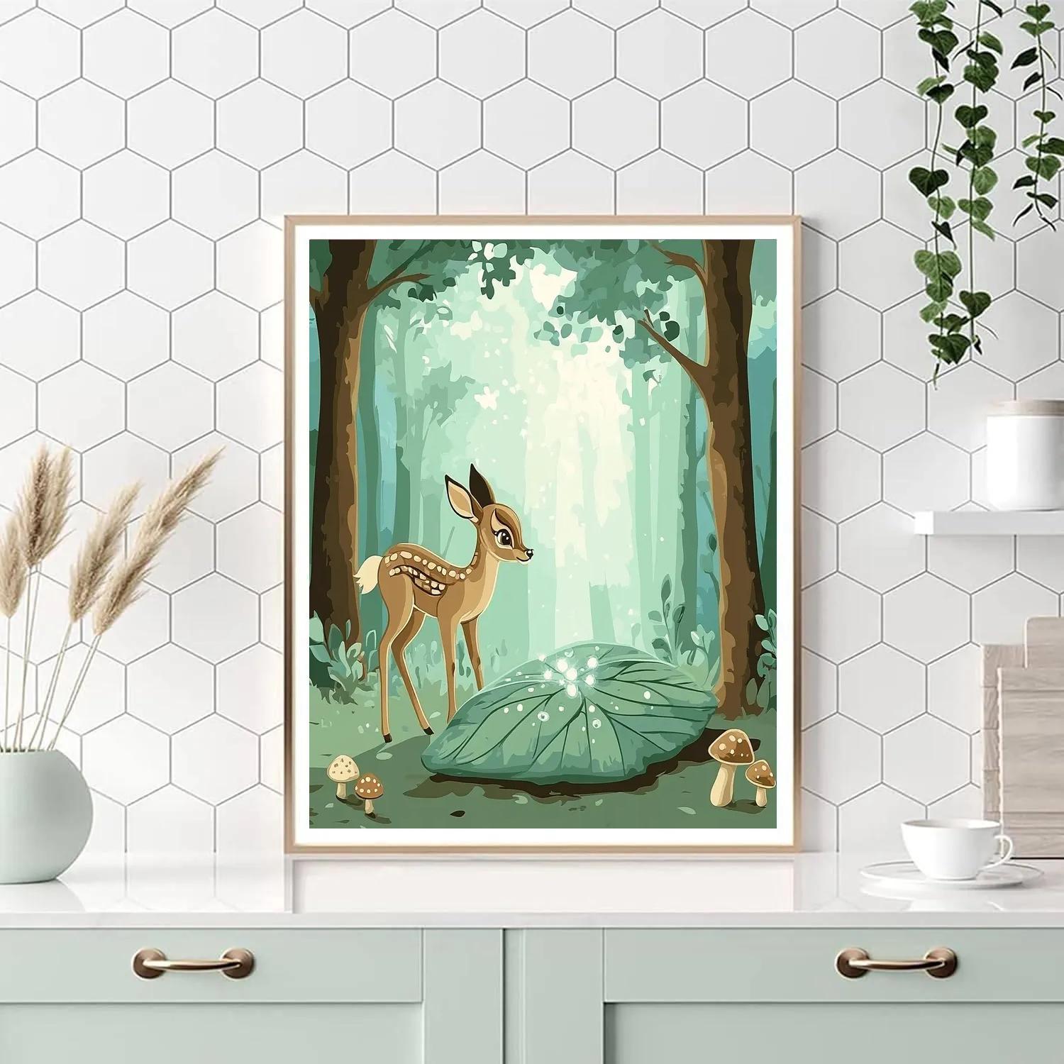 Bambi Forest Dewdrop Morning paint by number