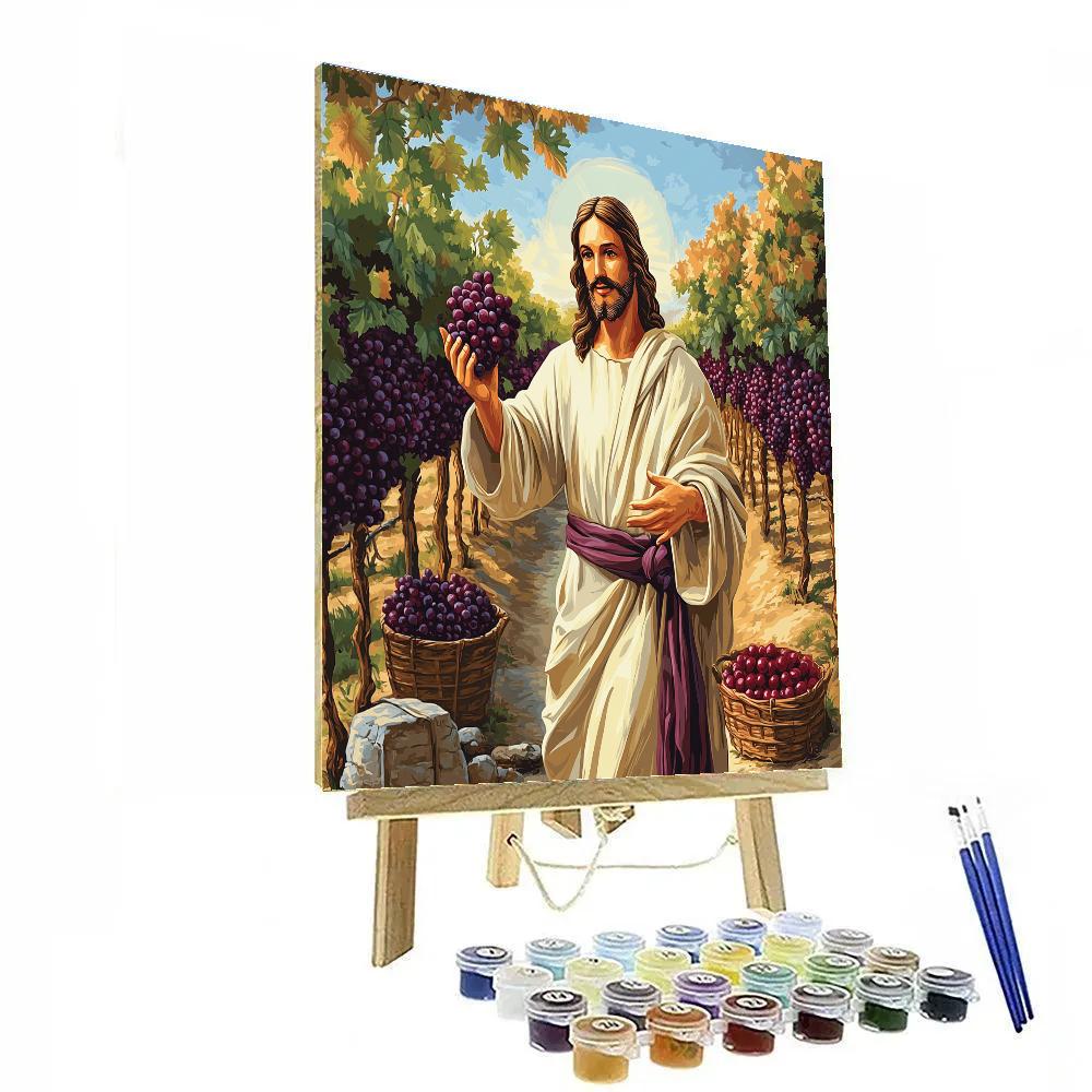 Jesus In The Vineyard Harvest Light paint by numbers