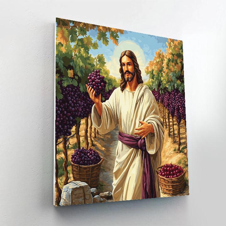 Jesus In The Vineyard Harvest Light paint by numbers