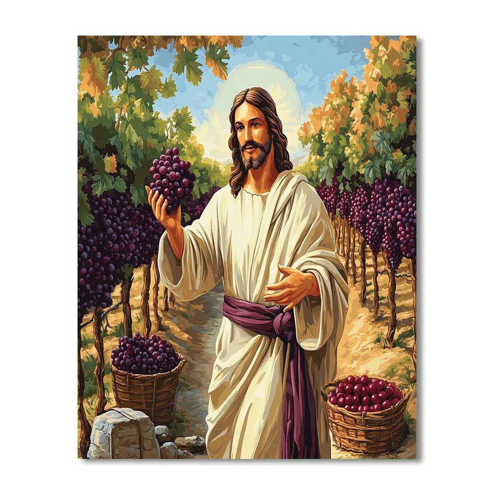 Jesus In The Vineyard Harvest Light paint by numbers