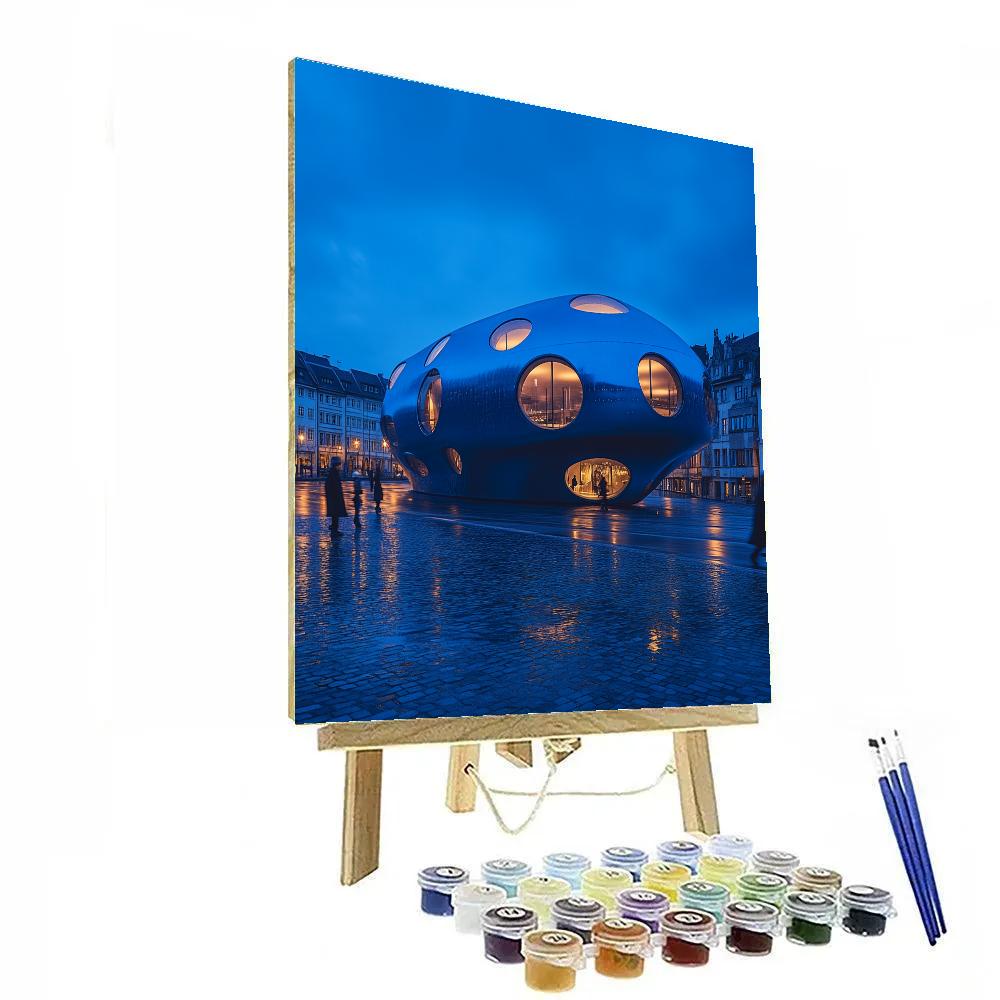 Kunsthaus Graz Blue Blob Museum At Night Graz Austria Painting by numbers kit