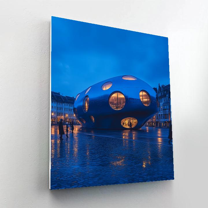 Kunsthaus Graz Blue Blob Museum At Night Graz Austria Painting by numbers kit