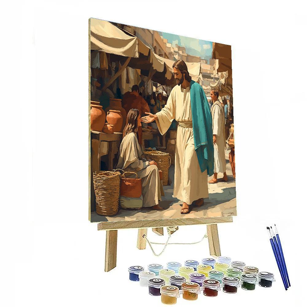 Jesus Healing Hand In The Market painting number kit
