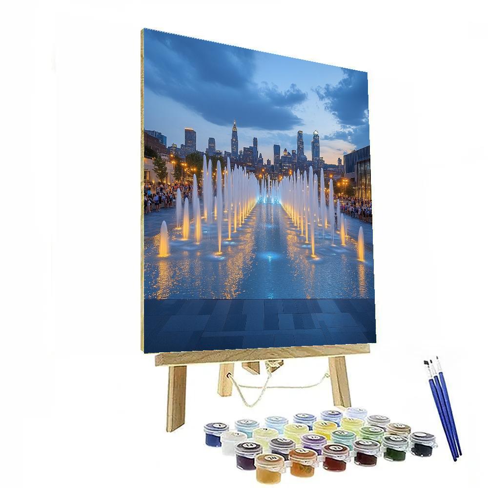 Giant Wild Goose Pagoda Square Fountain Xian China paint by numbers