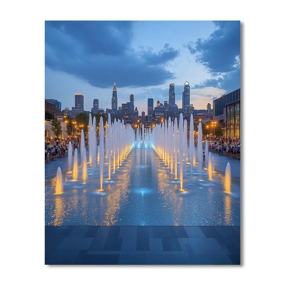 Giant Wild Goose Pagoda Square Fountain Xian China paint by numbers