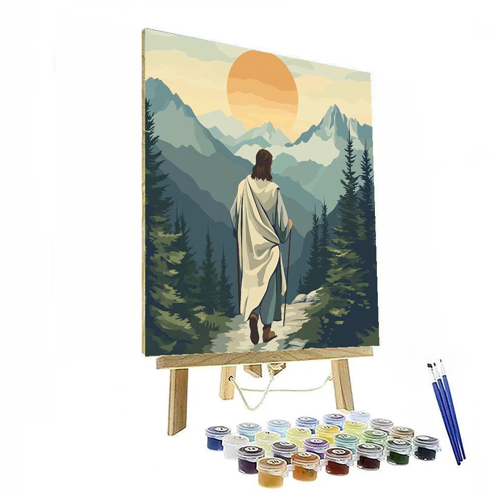 Jesus And The Quiet Mountain Path Painting by numbers kit