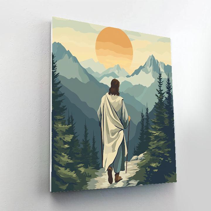 Jesus And The Quiet Mountain Path Painting by numbers kit