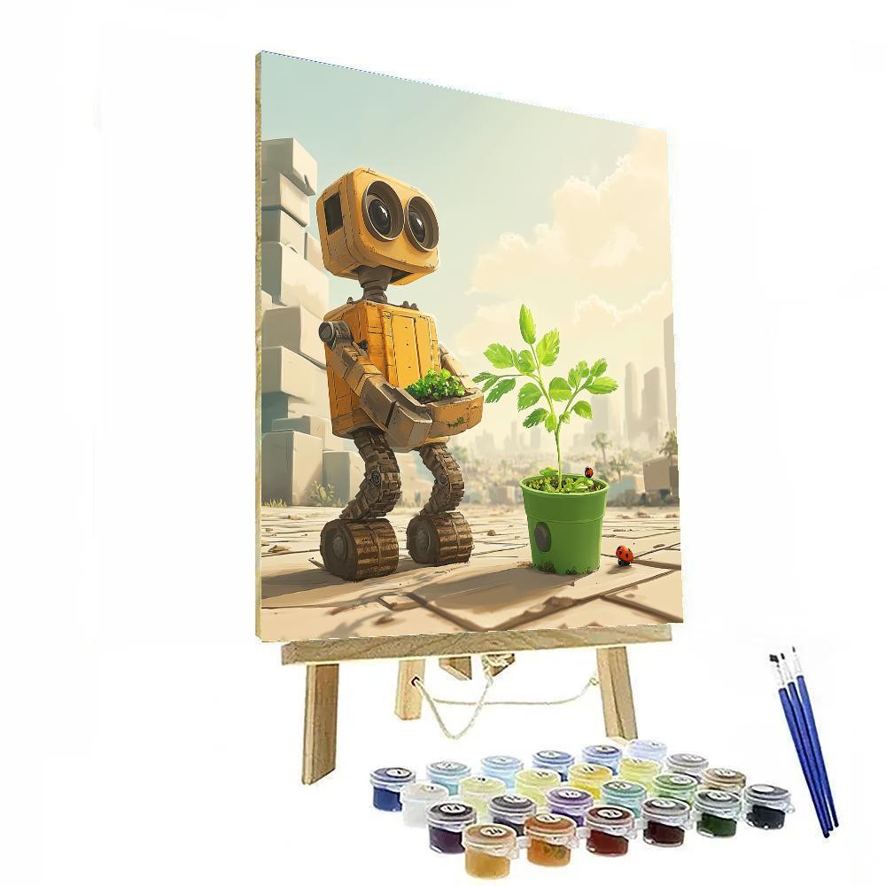 Wall E Planet Cleanup Garden Surprise paint by number