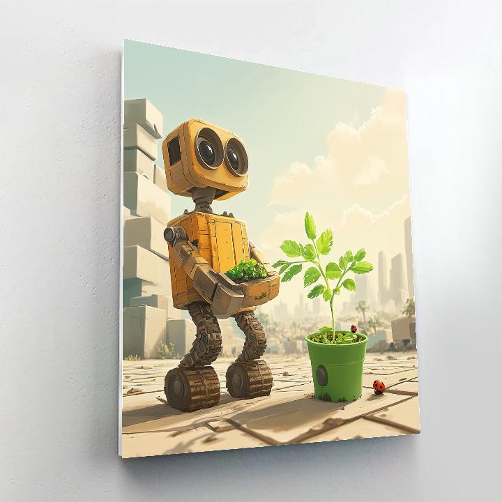 Wall E Planet Cleanup Garden Surprise paint by number