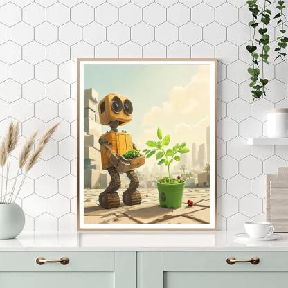 Wall E Planet Cleanup Garden Surprise paint by number