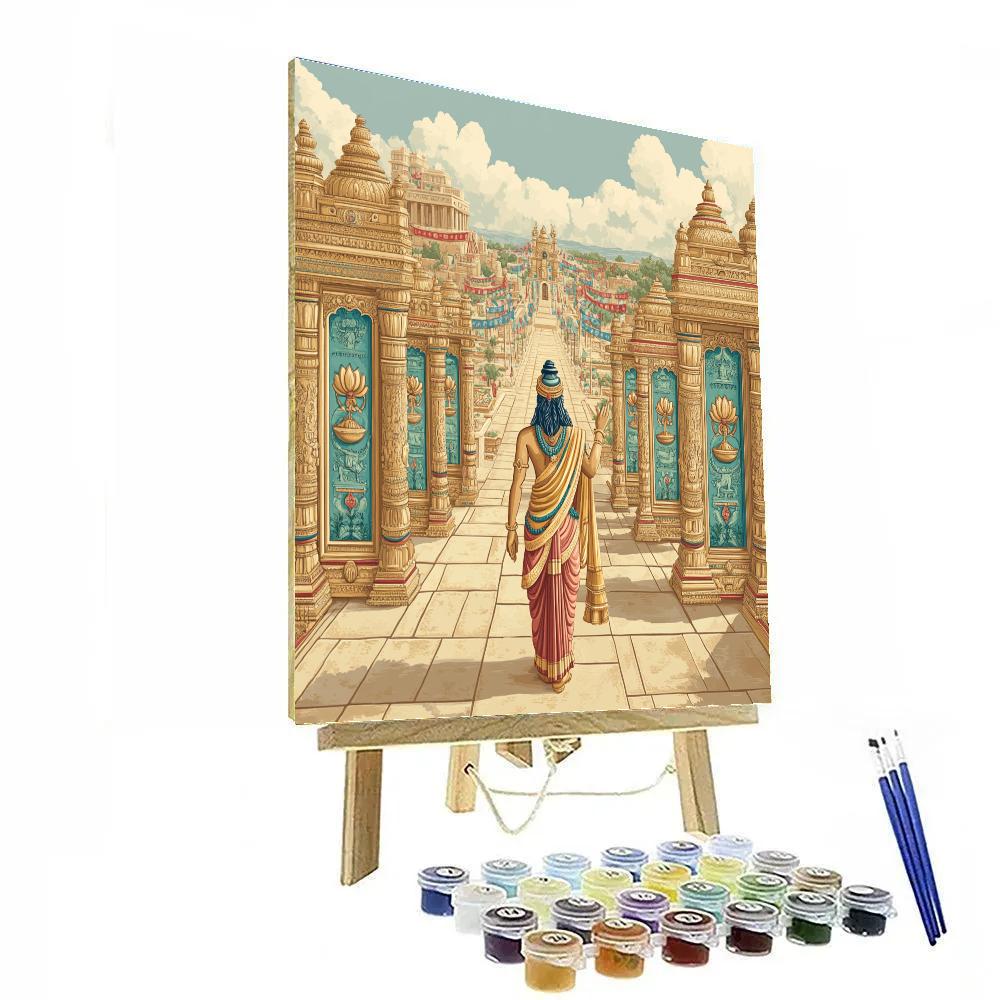 Vishnu In The City Of Seven Gates Number painting
