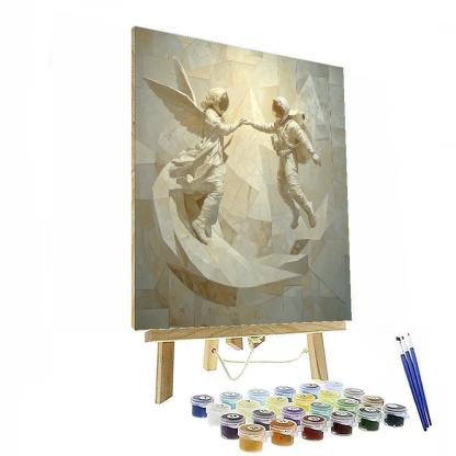 Michelangelo Inspired Marble Study Of Astronaut And Angel Paint by numbers kits