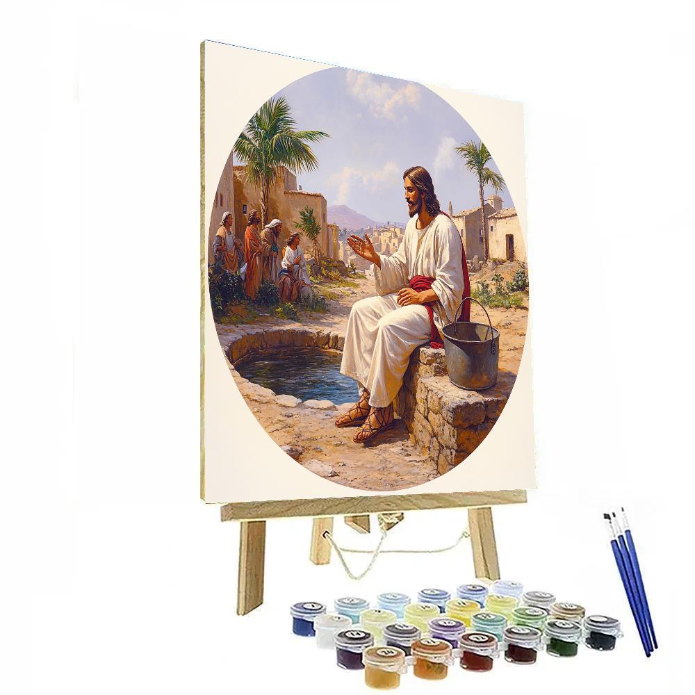 Teaching Circle Jesus At The Well painting number kit