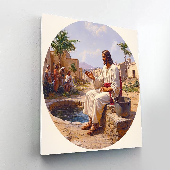 Teaching Circle Jesus At The Well painting number kit