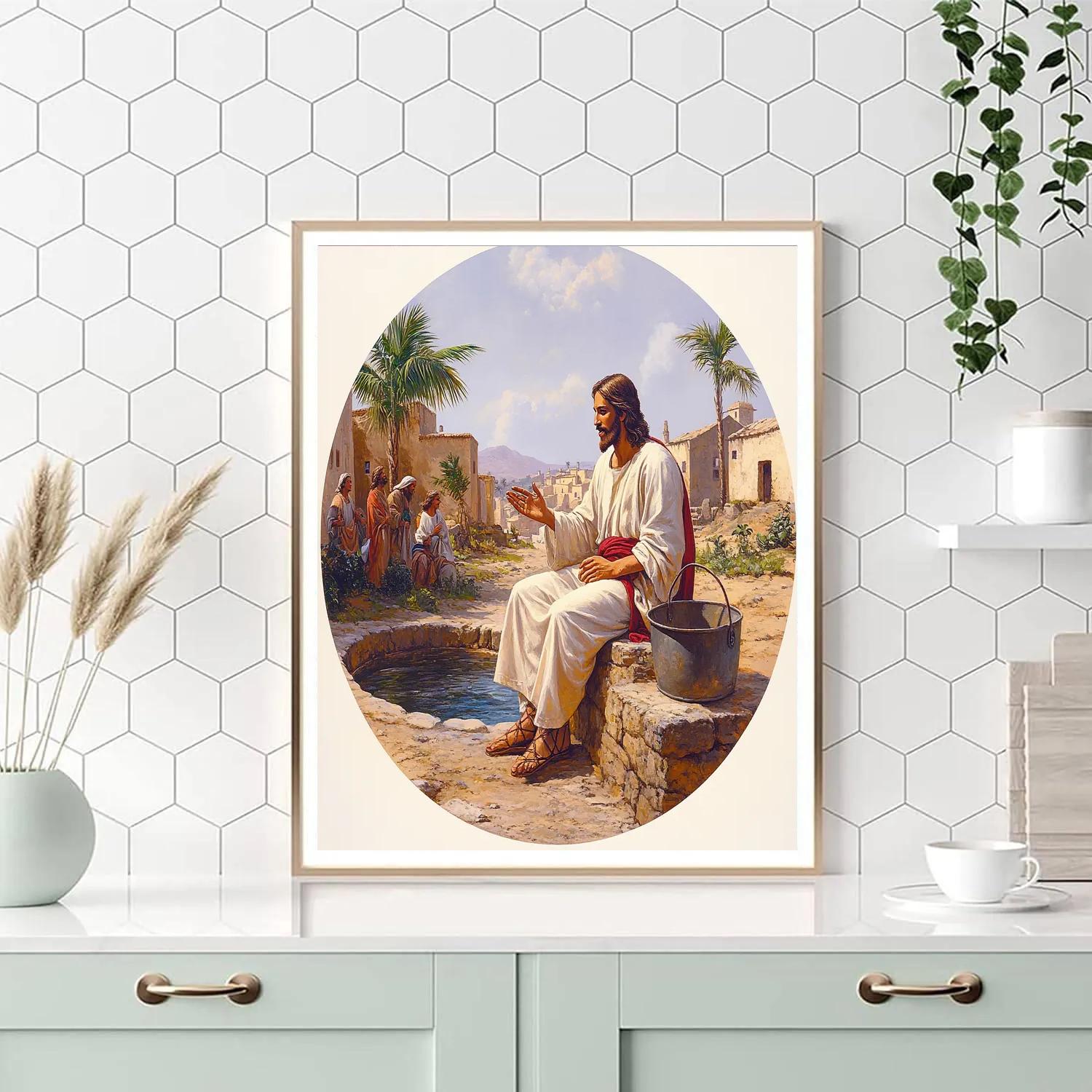 Teaching Circle Jesus At The Well painting number kit