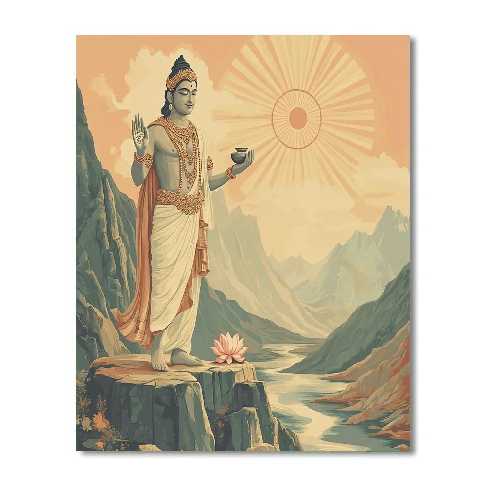 Brahma Mountain Sunrise Vow painting number kit