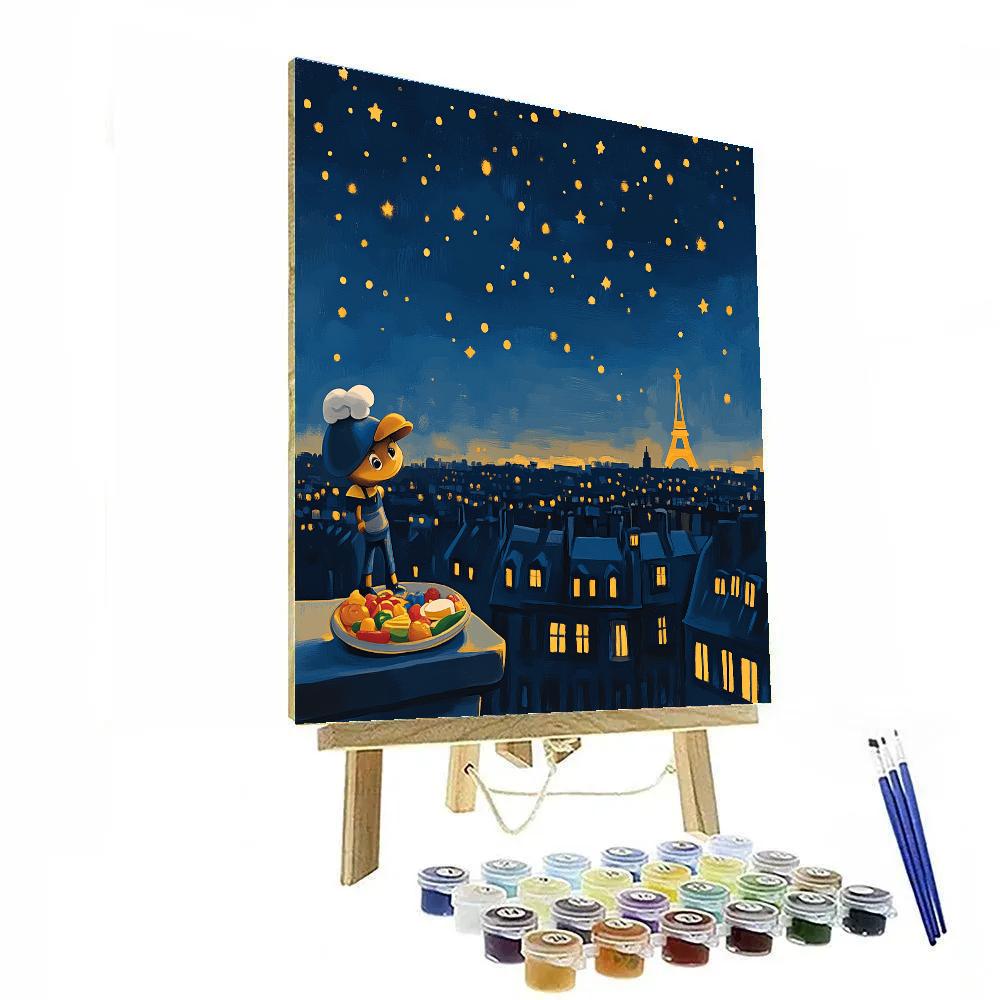 Remy Paris Rooftop Starry Snack Time DIY paint by numbers