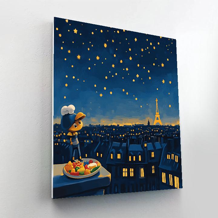 Remy Paris Rooftop Starry Snack Time DIY paint by numbers