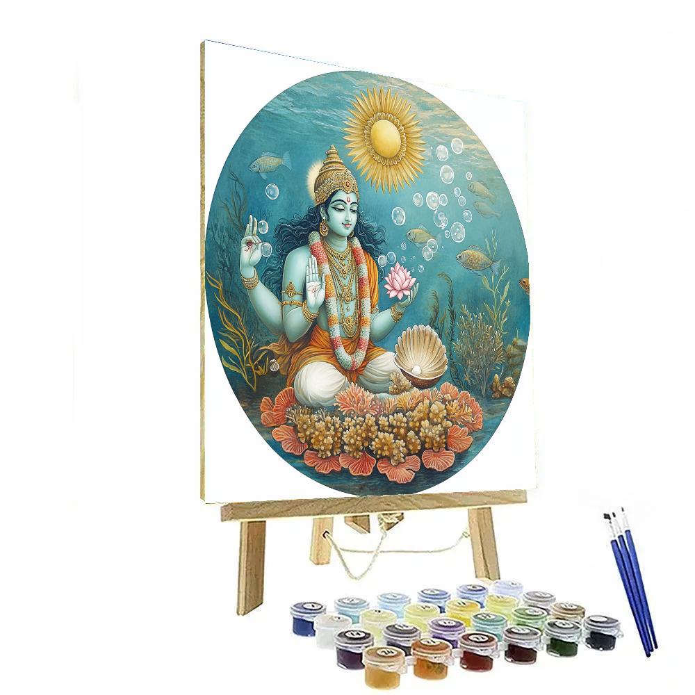 Vishnu As The Guardian Of The Coral Reef Mandala painting number kit