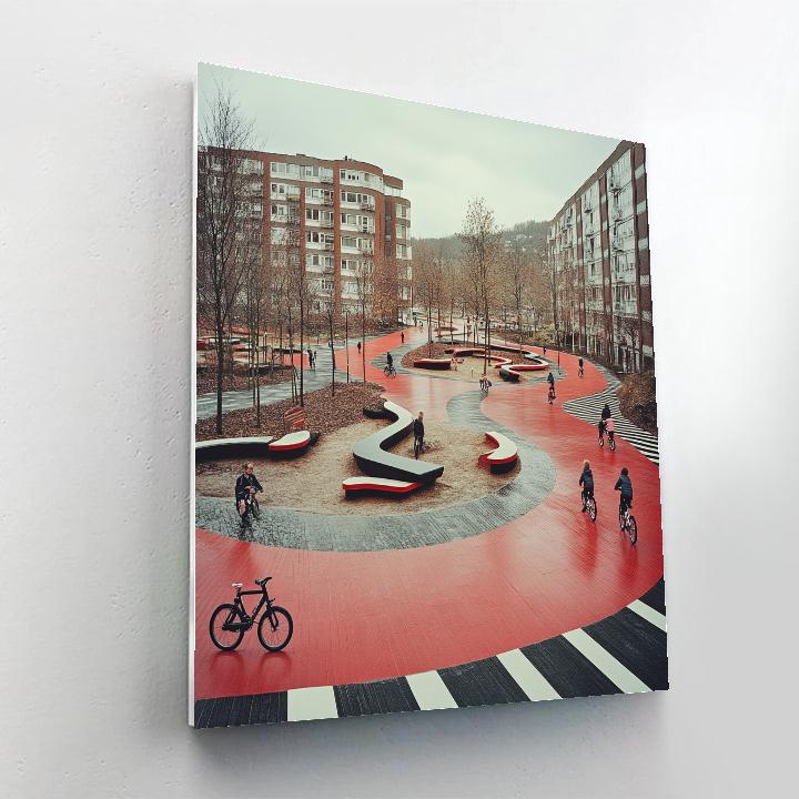 Copenhagen Superkilen Park Colorful Urban Design Copenhagen Denmark Paint by numbers kits