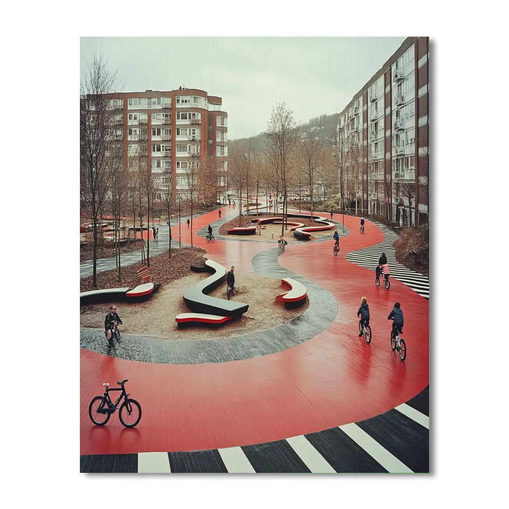 Copenhagen Superkilen Park Colorful Urban Design Copenhagen Denmark Paint by numbers kits