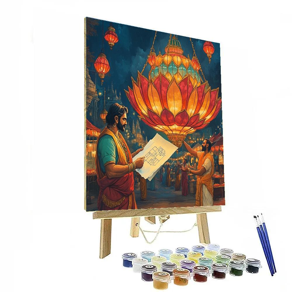 Brahma Festival Lantern Blueprint Paint by numbers kits