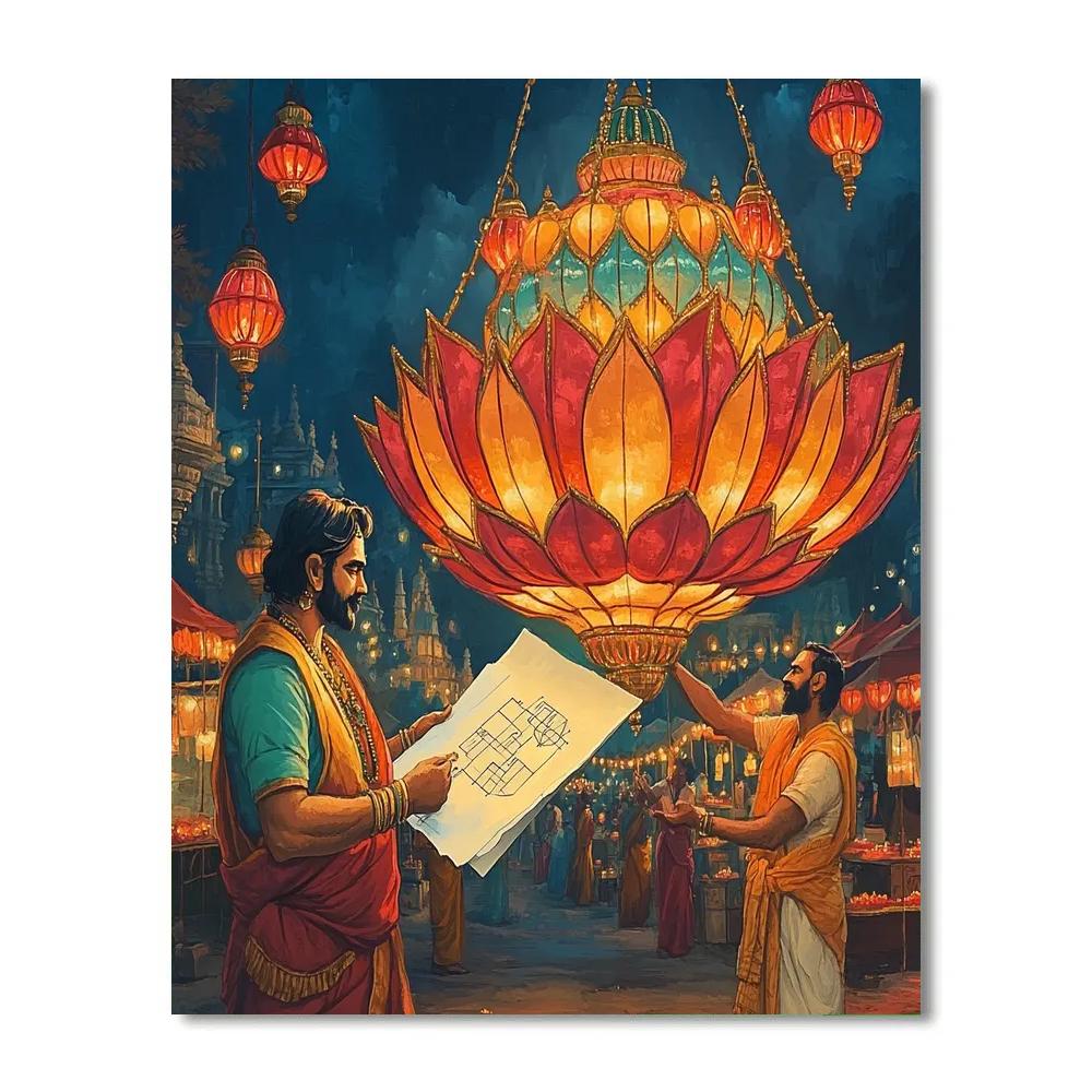Brahma Festival Lantern Blueprint Paint by numbers kits