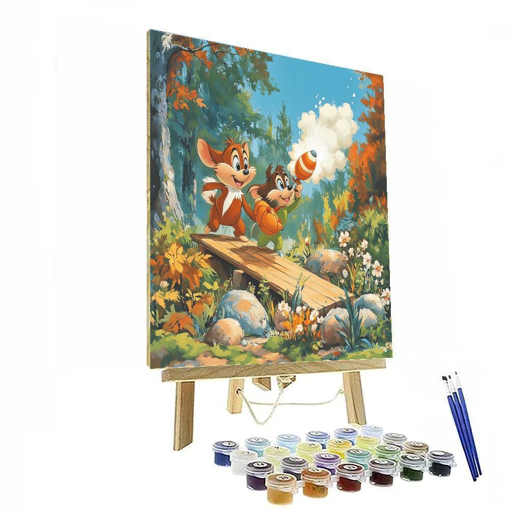 Chip And Dale Acorn Rocket Launch paint by numbers