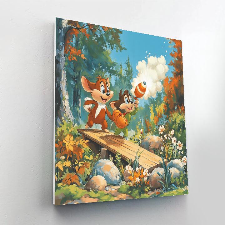 Chip And Dale Acorn Rocket Launch paint by numbers