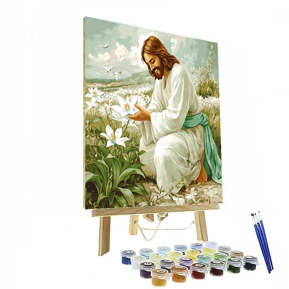 Jesus And The Lily Field Promise Painting by numbers kit