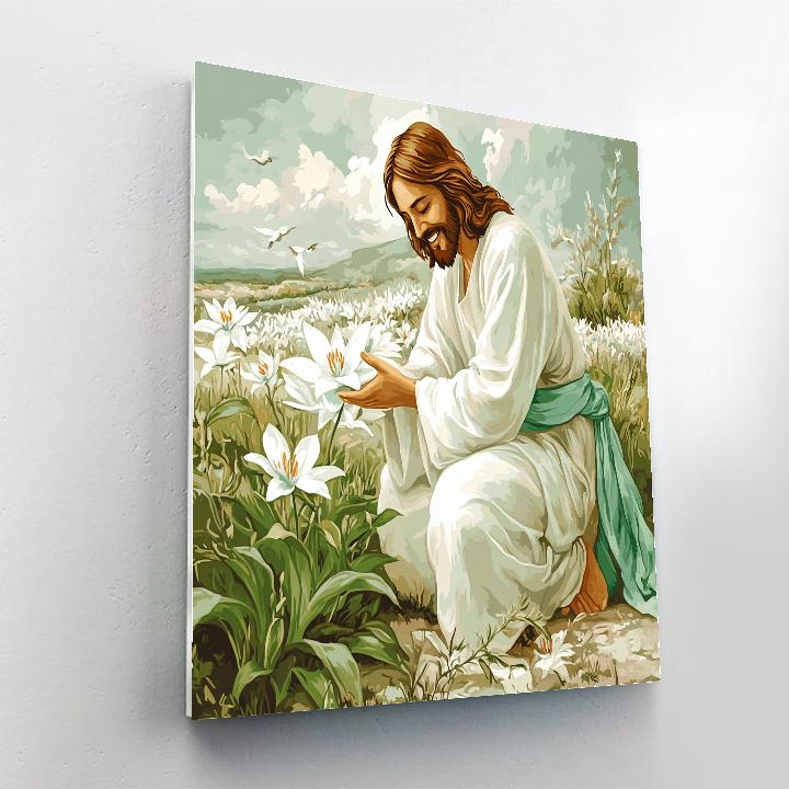 Jesus And The Lily Field Promise Painting by numbers kit