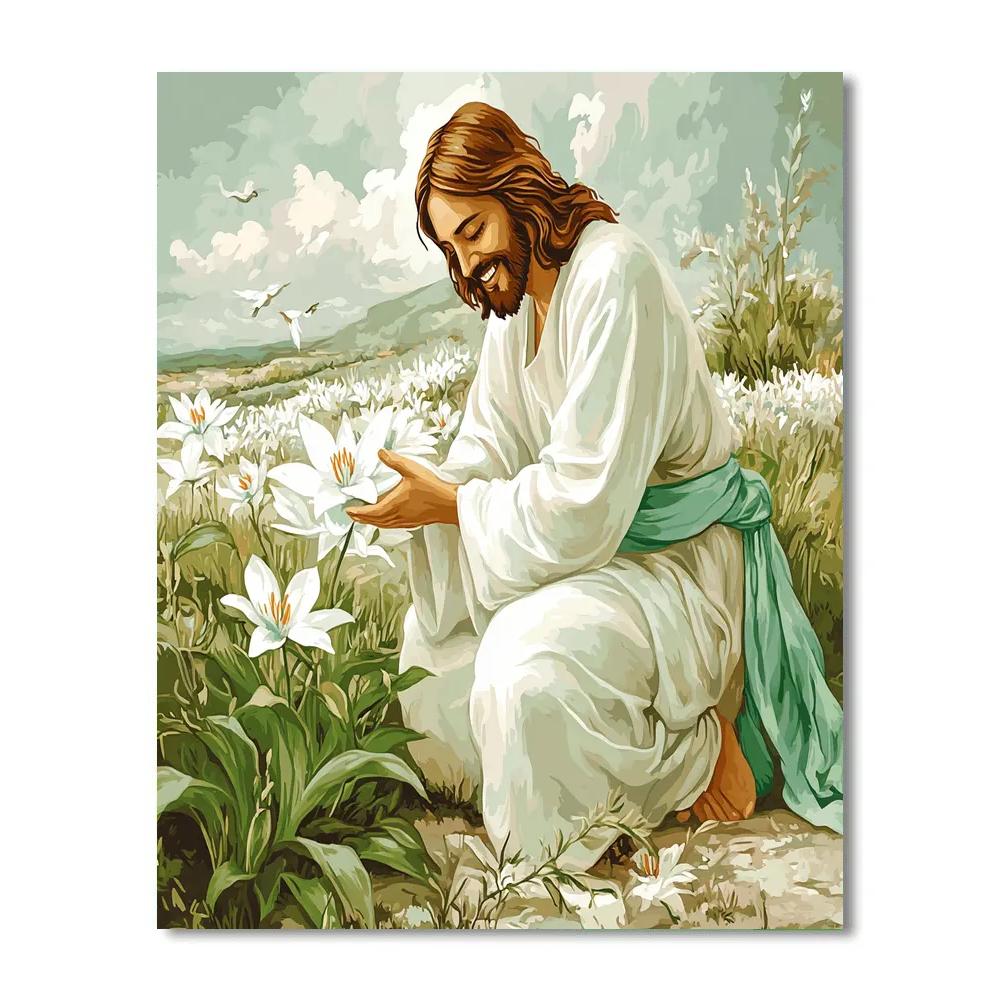 Jesus And The Lily Field Promise Painting by numbers kit