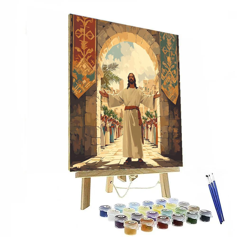 Jesus In The City Gate Welcome Number painting